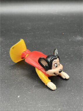 MIGHTY MOUSE Suction Cup Toy Figurine Wendy's Kid's Meal 1980s Vintage ✅